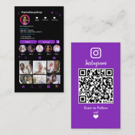 インスタグラムをチェックしよう パープル | ソーシャルメディア 名刺