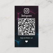 インスタグラムインフルエンサー 黒QRコード ソーシャルメディア 名刺 (裏面)