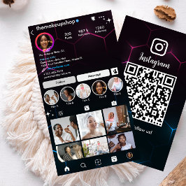 インスタグラムインフルエンサー 黒QRコード ソーシャルメディア 名刺