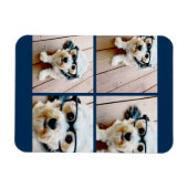 インスタグラムコラージュネイビー4枚の写真で作成 マグネット (横)