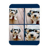 インスタグラムコラージュネイビー4枚の写真で作成 マグネット (縦)