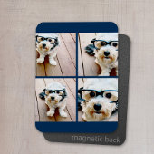 インスタグラムコラージュネイビー4枚の写真で作成 マグネット