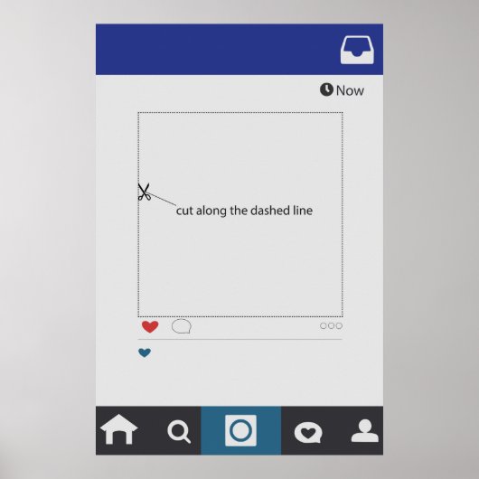 インスタグラムスタイルの結婚式フォトブースフレーム小道具 ポスター (正面)