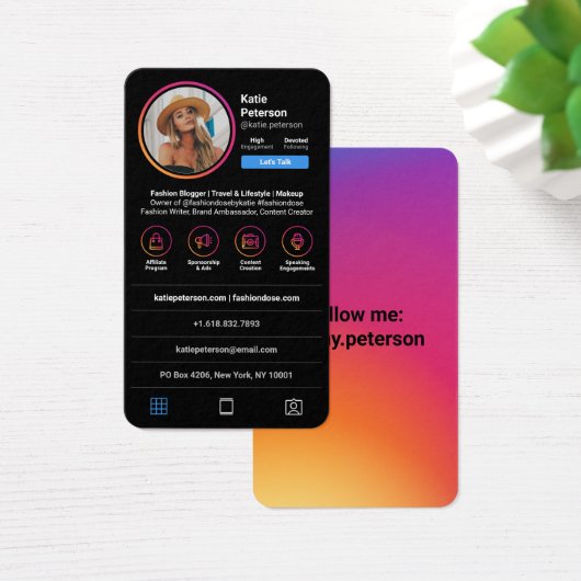 インスタグラムスタイルブラックトレンディーソーシャルメディア写真 (デスク)