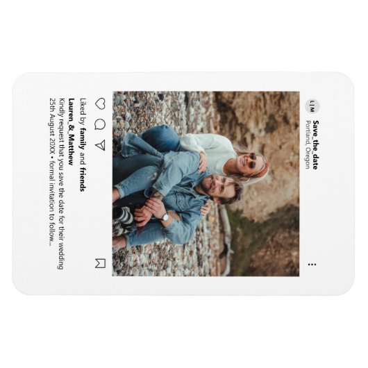 インスタグラムスタイルミニマカスタムリスト写真 マグネット (横)