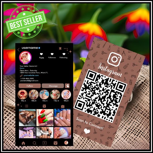 インスタグラムネイルサロンテラコッタ |ソーシャルメディアQR 名刺