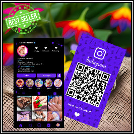 インスタグラムネイルサロンバイオレット |ソーシャルメディアQRコード 名刺