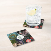 インスタグラムハイゲクリスマスシーズン写真コラージュ スクエアペーパーコースター (インサイチュ)