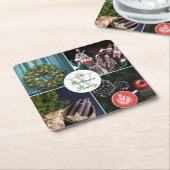 インスタグラムハイゲクリスマスシーズン写真コラージュ スクエアペーパーコースター (アングル)