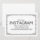 「インスタグラムハッシュタグ」アートデコスタイルの結婚式看板 (正面/裏面)