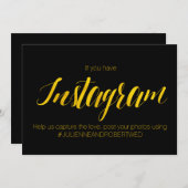 「インスタグラムハッシュタグ」 偽ゴールドフォイル結婚式看板 招待状 (正面/裏面)