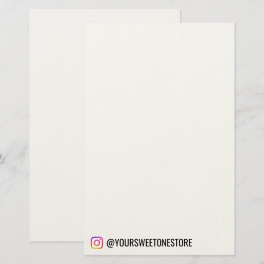 インスタグラムハンドル  名前 l ソーシャルメディアアイコン プロモ 便箋 (正面/裏面)