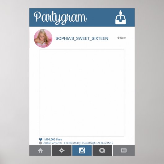 インスタグラムパーティープロップポスター フォトブースプロップ 20x28 ポスター (正面)