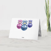 インスタグラムフォトクリスマスボーブルピンクパープルスノー カード (裏面)