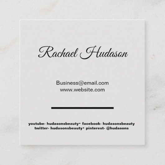 インスタグラム写真ソーシャルメディアモダンクラシック広場 スクエア名刺 (裏面)