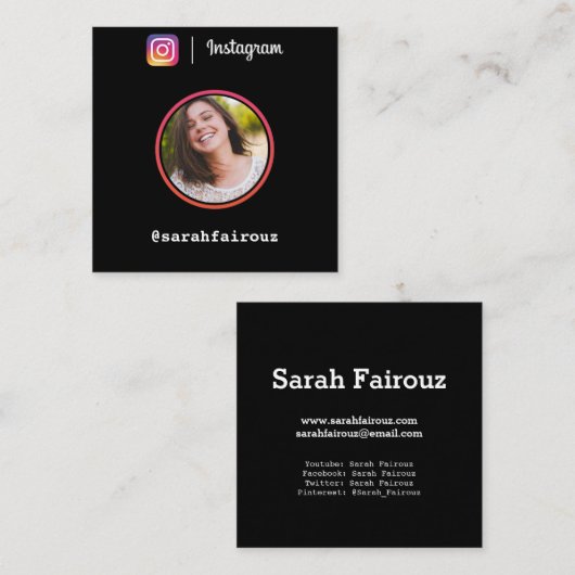 インスタグラム写真トレンディーソーシャルメモダンディア コーリングカード (正面/裏面)