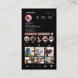 インスタグラム美容師テラコッタQRソーシャルメディア 名刺