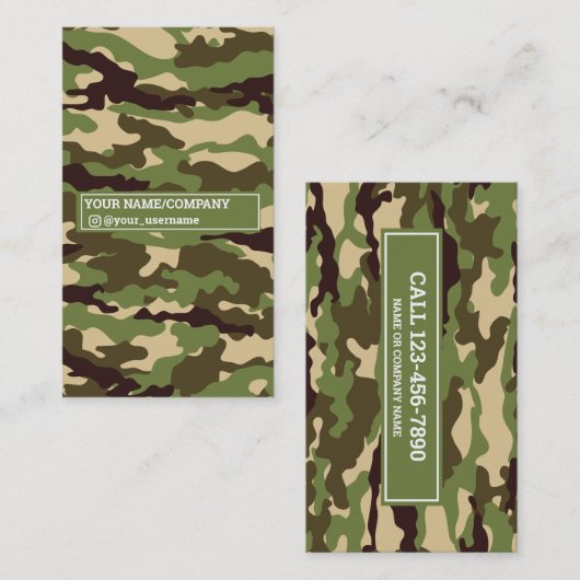 インスタグラム軍隊アーミー迷彩柄 名刺 (正面/裏面)