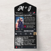 インスタグラム風のQRコード付きオーダーメイド結婚式招待状 オールインワン招待状 (内側)