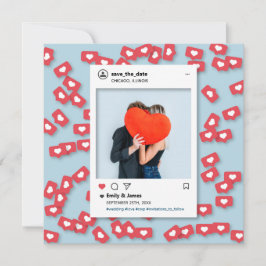 インスタグラム風クールラブ面白い Save the Date 招待状
