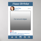 インスタグラム風 フォトブース パーティー プロップ フレーム 誕生日 ポスター (正面)