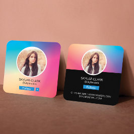 インスタグラム ソーシャル フォロー ミー フォト カラフル グラデーション スクエア名刺