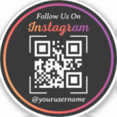 インスタグラム ビジネス QR コード ブラック シール (正面)