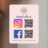 インスタグラム フェイスブック QRコード ピンクでつながろう ウィンドウサイン