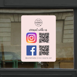 インスタグラム フェイスブック QRコード ピンクでつながろう ウィンドウサイン