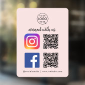 インスタグラム フェイスブック QRコード ピンク でつながろう ウィンドウサイン