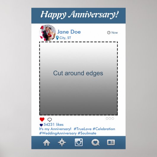 インスタグラム フォトブース パーティー プロップ フレーム アニバーサリー ポスター (正面)