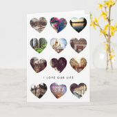 インスタグラム フォト ハート コラージュ ラブ カード (黄色い花)