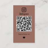 インスタグラム ヘアスタイリスト テラコッタ QR ソーシャルメディア 名刺 (裏面)
