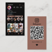 インスタグラム ヘアスタイリスト テラコッタ QR ソーシャルメディア 名刺 (正面/裏面)