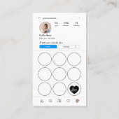 インスタグラム ライトテーマ QRコード ロイヤルティ パンチカード 名刺 (裏面)