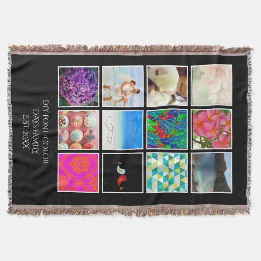 インスタグラム！12枚のフォトスローブランケット スローブランケット (正面)