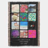 インスタグラム！12枚の写真ブランケット スローブランケット (正面縦)