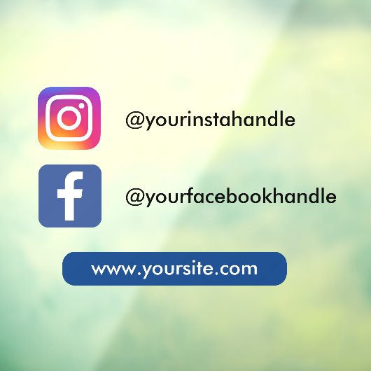 インスタグラム Facebook & ウェブサイト ソーシャルメディア 簡単 ウィンドウサイン (シート3)