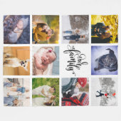 インスタグラモダンム写真が家族を集める フリースブランケット (正面(横))