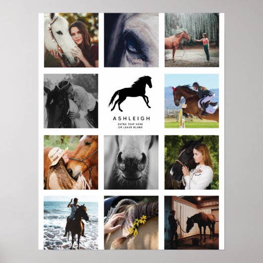 インスタモダングパーソナライズされたラム馬の写真コラージュ ポスター (正面)