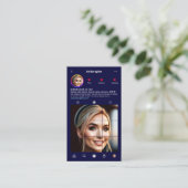 インスタモダングラムインスパイアモノグラムミッドナイトブルー 名刺 (スタンド正面)