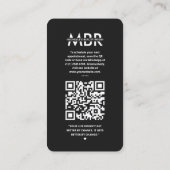 インスタモダングラムモノグラムプロフェッショナル白黒 名刺 (裏面)