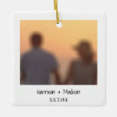 インスタントカジュアルフォト名の日付クリスマス セラミックオーナメント (正面)