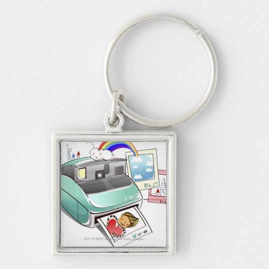 インスタントカメラから出る写真 キーホルダー (正面)