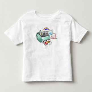 インスタントカメラから出る写真 トドラーTシャツ