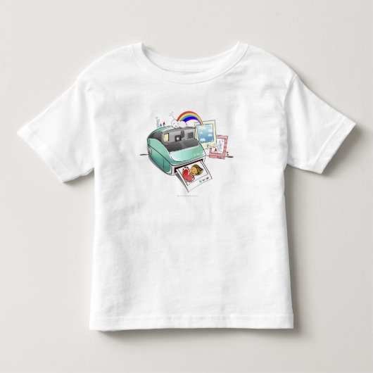 インスタントカメラから出る写真 トドラーTシャツ (正面)