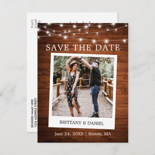 インスタントカメラのフォトウッドライトで日付を保存 ポストカード (正面/裏面)