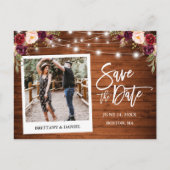 インスタントカメラの木目フローラライトで日付を保存 ポストカード (正面)