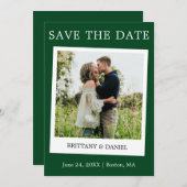 インスタントカメラスタイルカップルのフォトグリーン セーブザデート (正面/裏面)