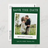 インスタントカメラスタイル写真の日付を緑で保存 ポストカード (正面/裏面)